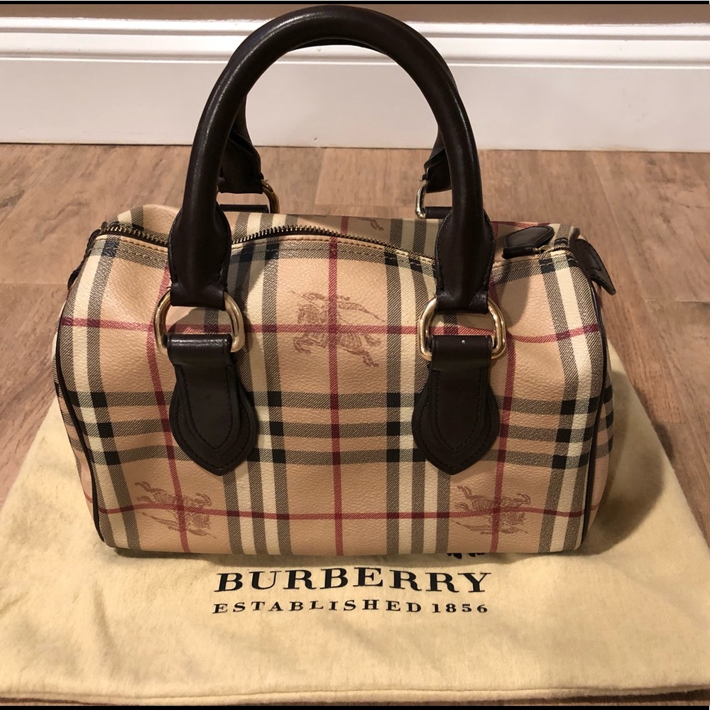 Burberry Haymarket Bowling Bag w/ Dust Bag